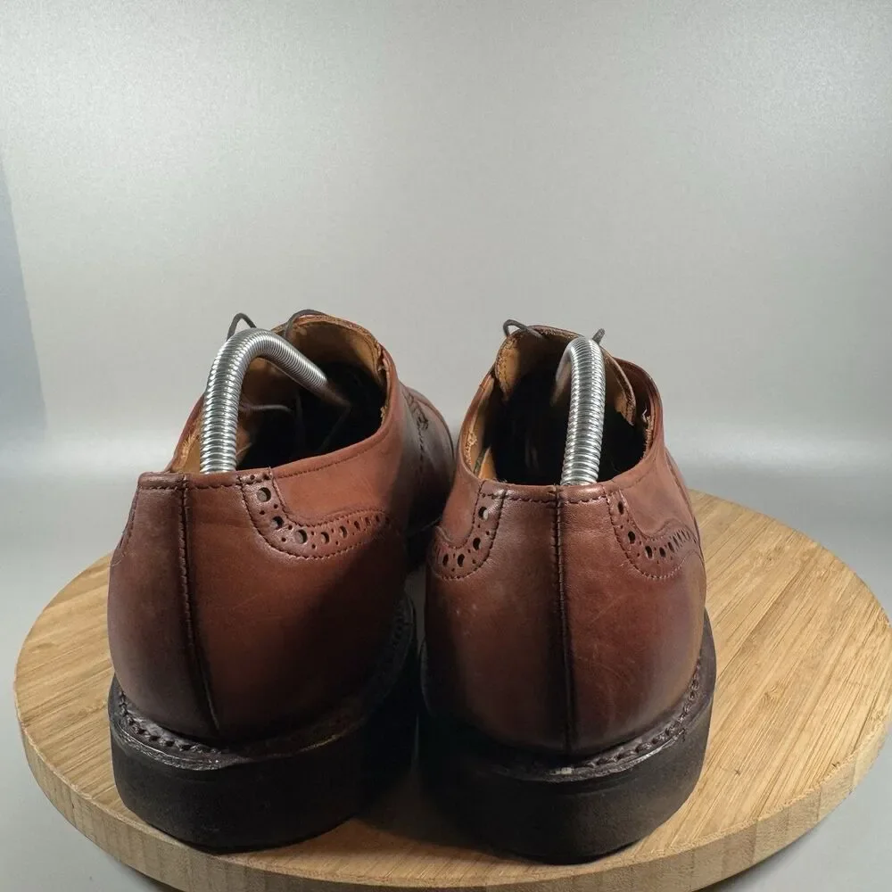 S Allen Edmonds Benton Derby Mens 13 3A Brown Leather‎ Cap Toe Dress Shoes
